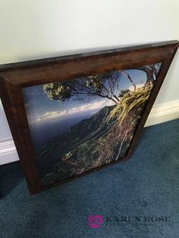 Framed mountain picture