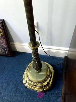 antique marble base pole lamp