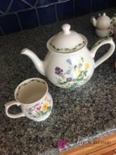 Royal Horticultural society teapot/cup/saucer creamer/sugar