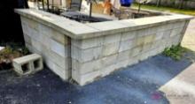 Approximately 34 feet block patio wall