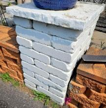 16 white brick columns 23x23 approximately thirty six inches tall