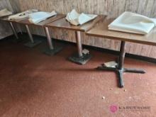 5 30x30 square tables with covers