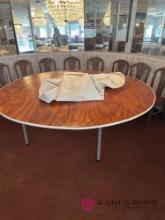 Large round table /table cover 85 in with 8- chairs