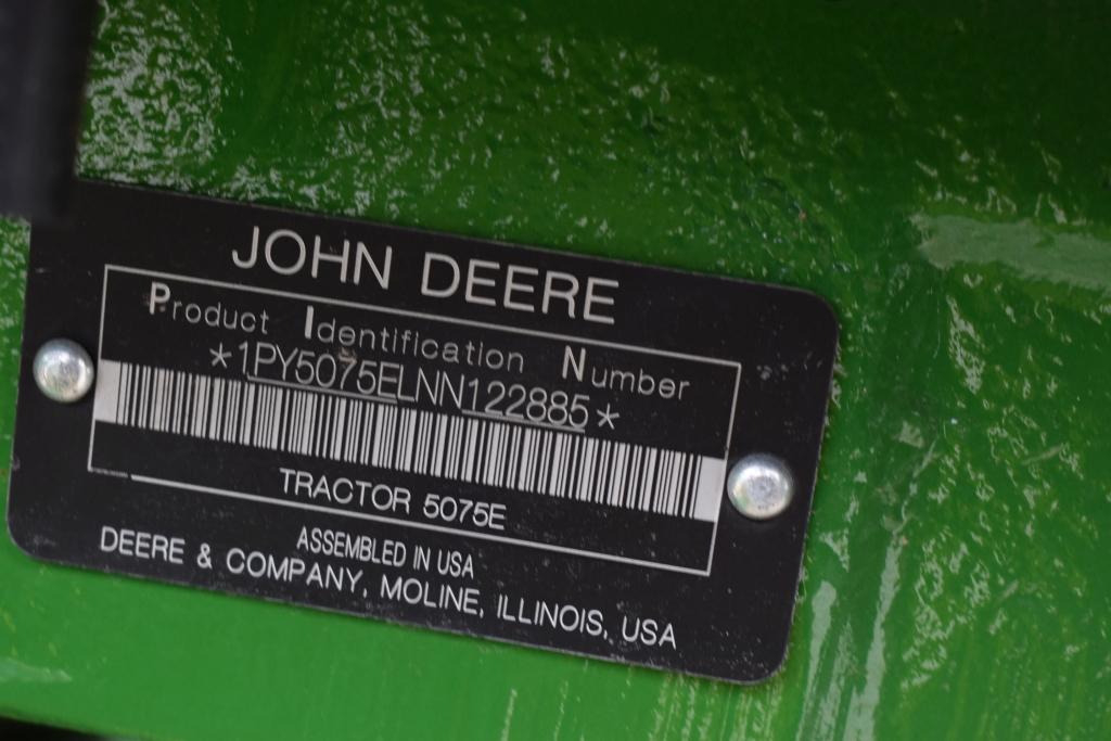 John Deere 5075E Tractor, 2022