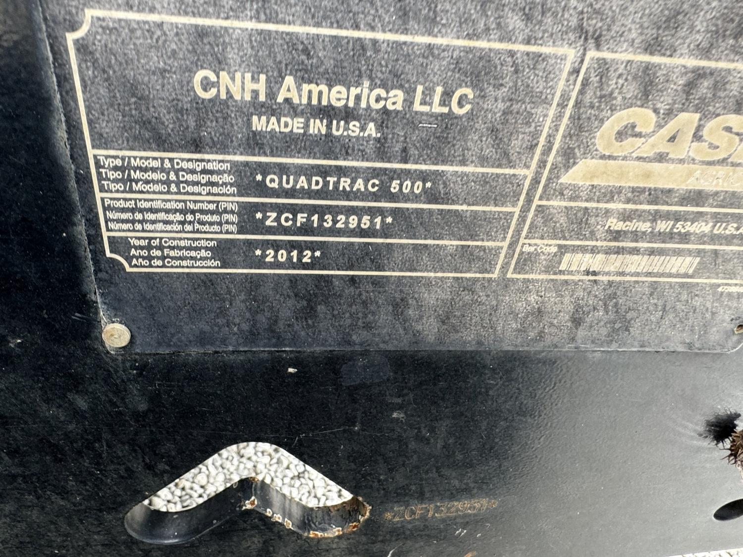 Case IH 500 Quadtrac Tractor, 2012