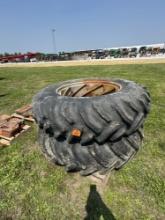 Pair of 18.4-38 Tires on Rims