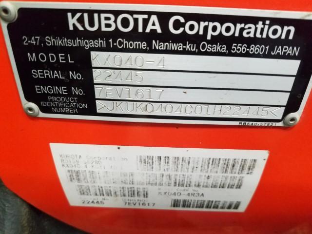 2015 Kubota KX 040-4 excavator