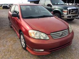 2003 TOYOTA COROLLA RED