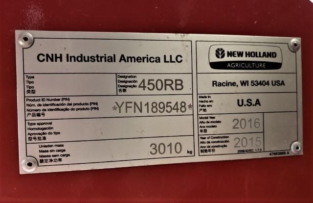 2016 New Holland Roll Belt 450 round baler