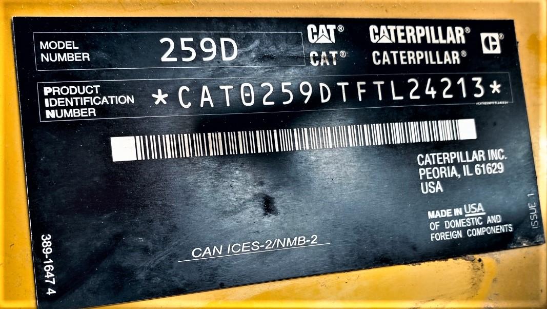 2019 Caterpillar 259D skid steer loader