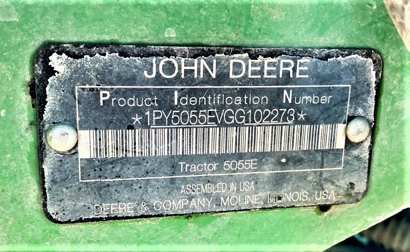 2016 John Deere 5055E diesel tractor