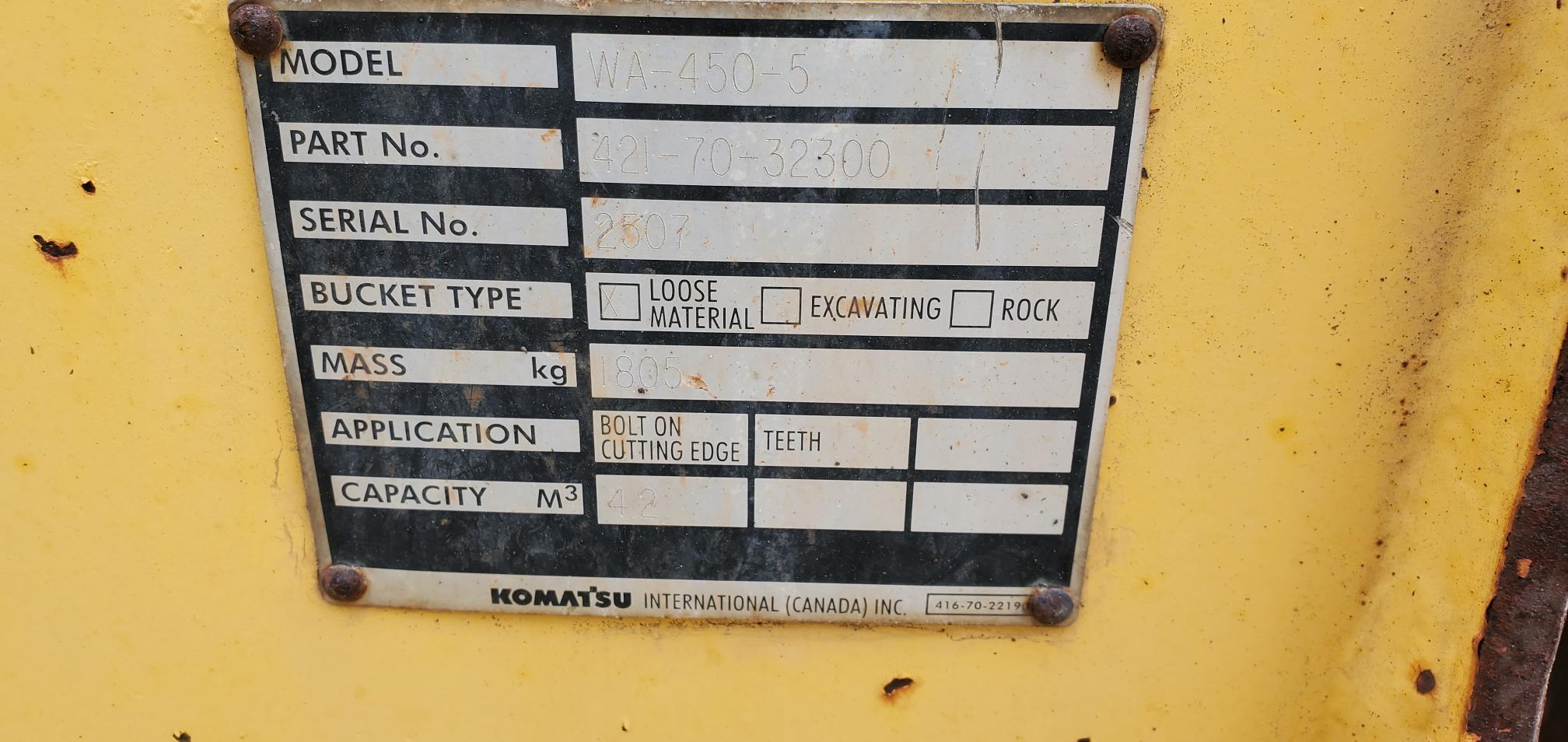 1991 Komatsu WA450-2 articulating wheel loader