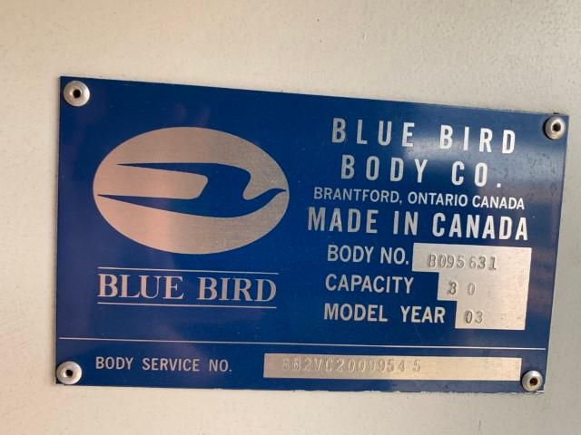2002 Bluebird 30 passenger cutaway bus inop