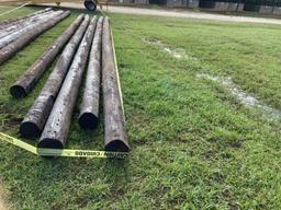 Lot of 5 Creosote Utility Poles, assorted lengths