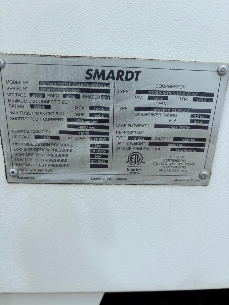 2 Smart chillers, 480 Volt, 3 phase