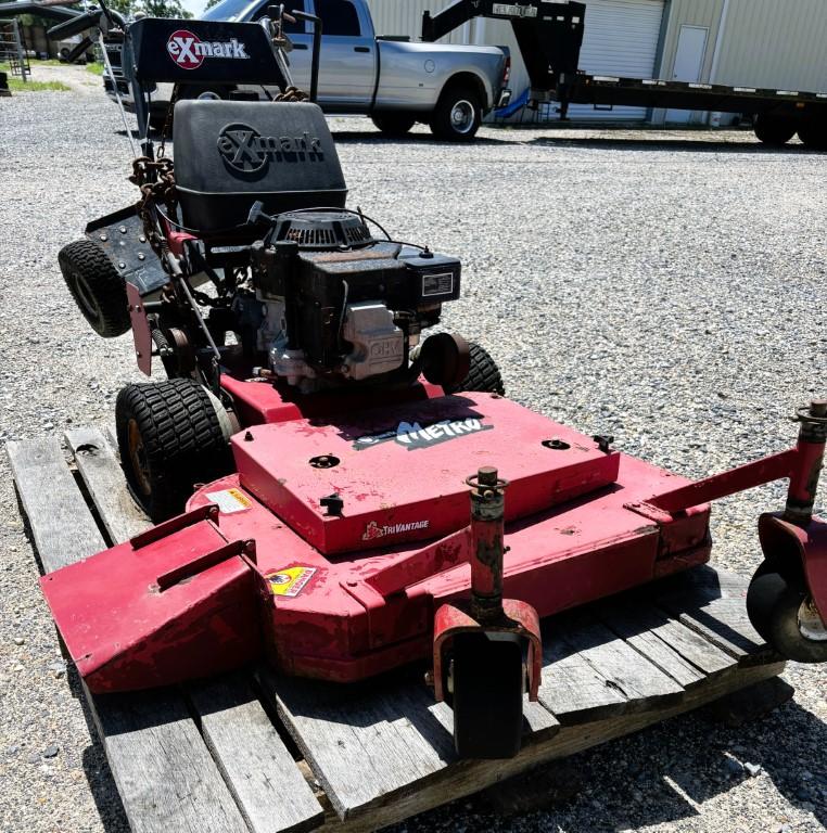 Exmark Metro walk behind mower with Sulky