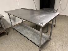 6' stainless prep table with bottom shelf