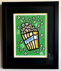 Burton Morris - ''''Popcorn'''' Green Framed Giclee Original Signature