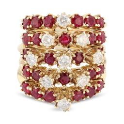 APP: 4.9k *5.98ctw Ruby and 0.89ctw Diamond 14K Yellow Gold Ring (Vault_R9_22977)