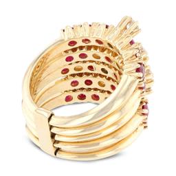 APP: 4.9k *5.98ctw Ruby and 0.89ctw Diamond 14K Yellow Gold Ring (Vault_R9_22977)
