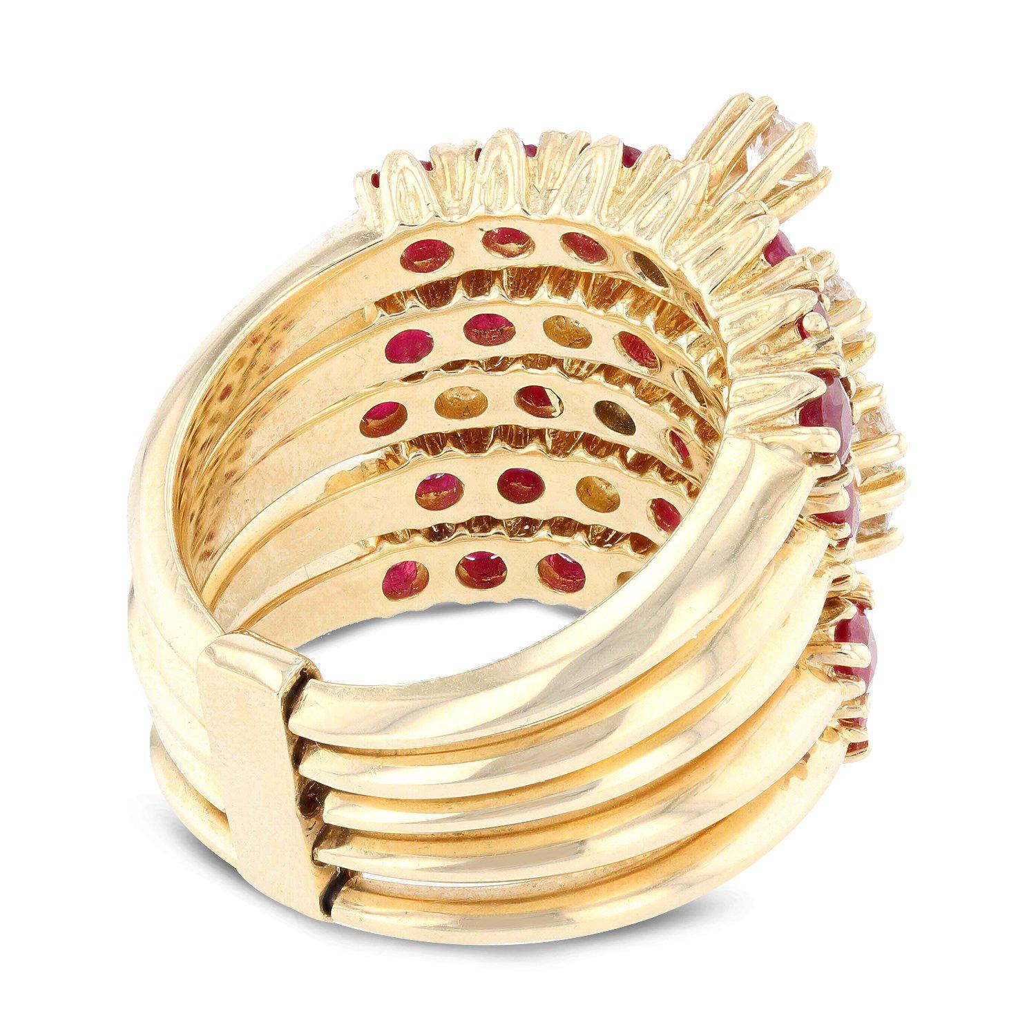 APP: 4.9k *5.98ctw Ruby and 0.89ctw Diamond 14K Yellow Gold Ring (Vault_R9_22977)
