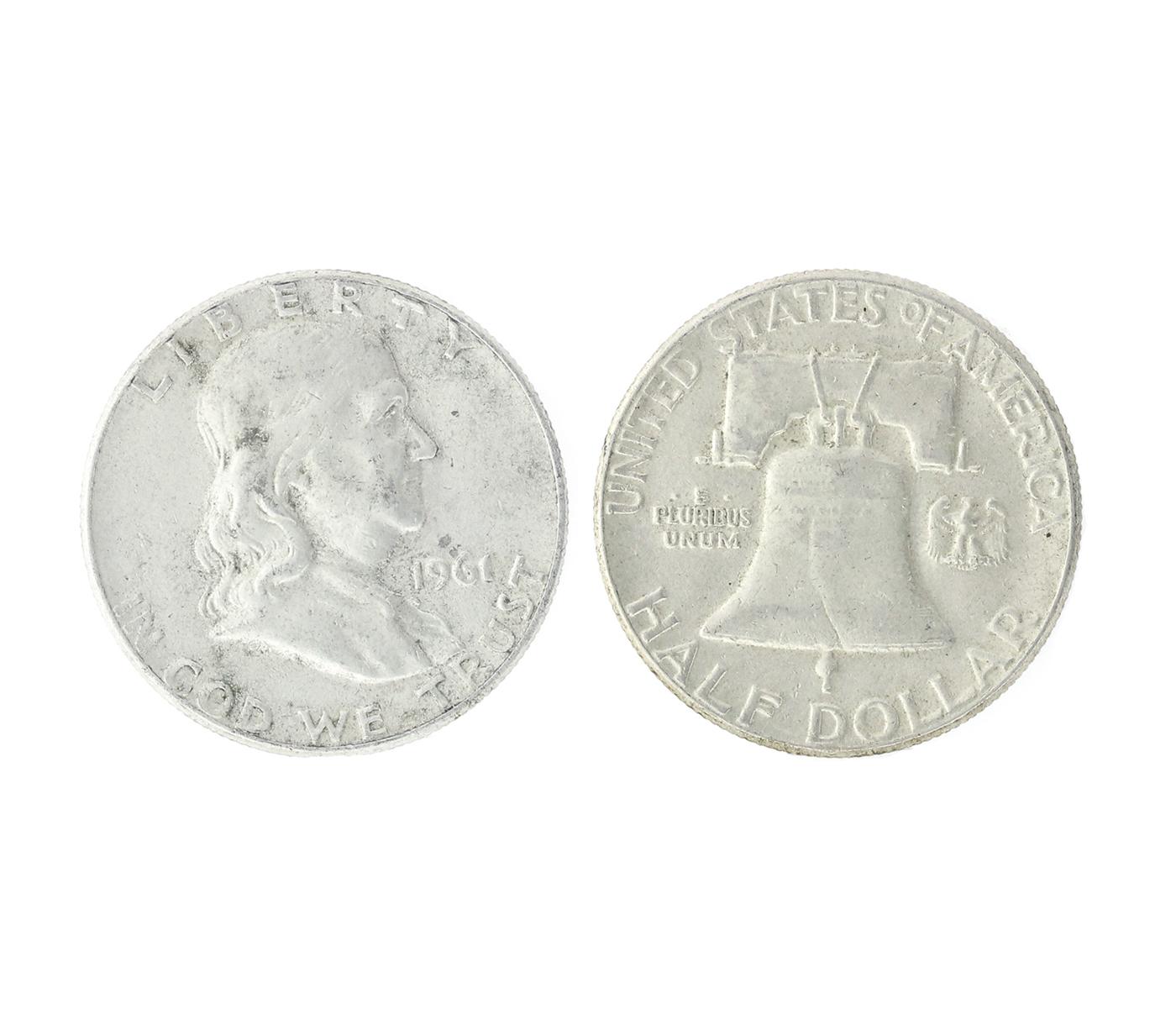 1961 U.S. Benjamin Franklin Half Dollar Coin