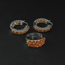 Citrine Ring Size 7 and Earrings Sterling Silver Collection