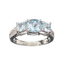 1.82CT Topaz And White Sapphire Sterling Silver Ring