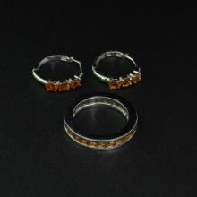 Citrine Ring Size 7 and Earrings Sterling Silver Collection