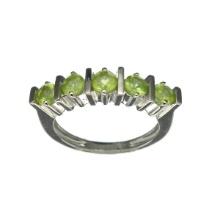 1.50CT Round Cut Peridot Sterling Silver Ring