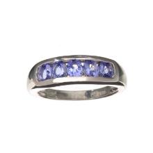 0.85CT Oval Cut Tanzanite Over Sterling Silver Ring