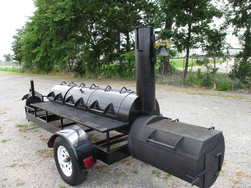 Trailer Mounted Smoker with Fish Fryer, Steak Cook