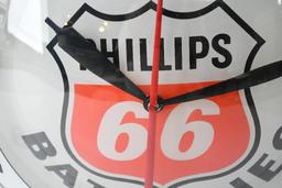 Phillips 66 (red & white) Double-Bubble Clock