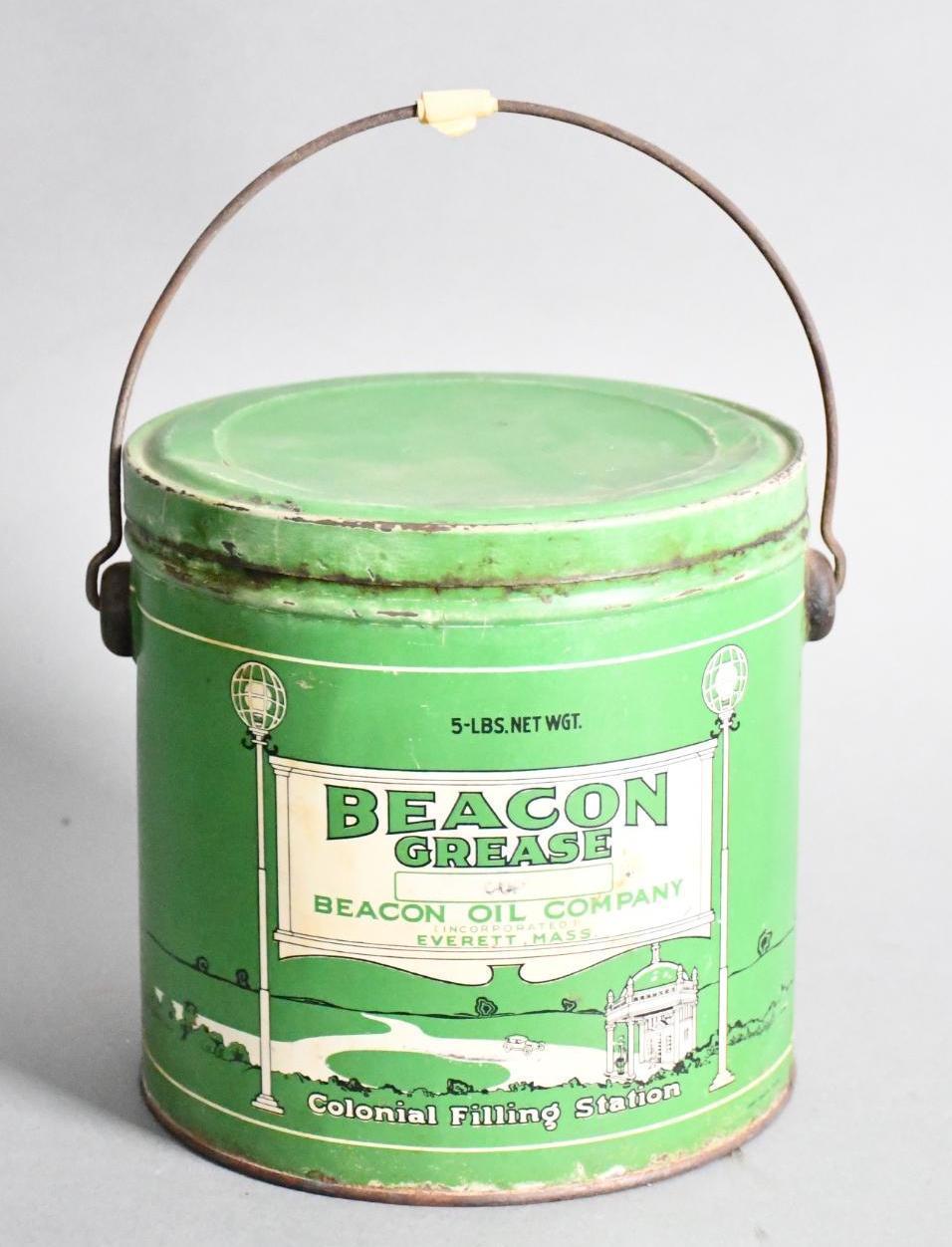 Beacon Grease Five Gallon Round Metal Can w/Bail Handle