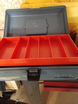 3 plastic tool boxes