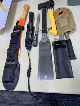 A lot of seven survivalist tools