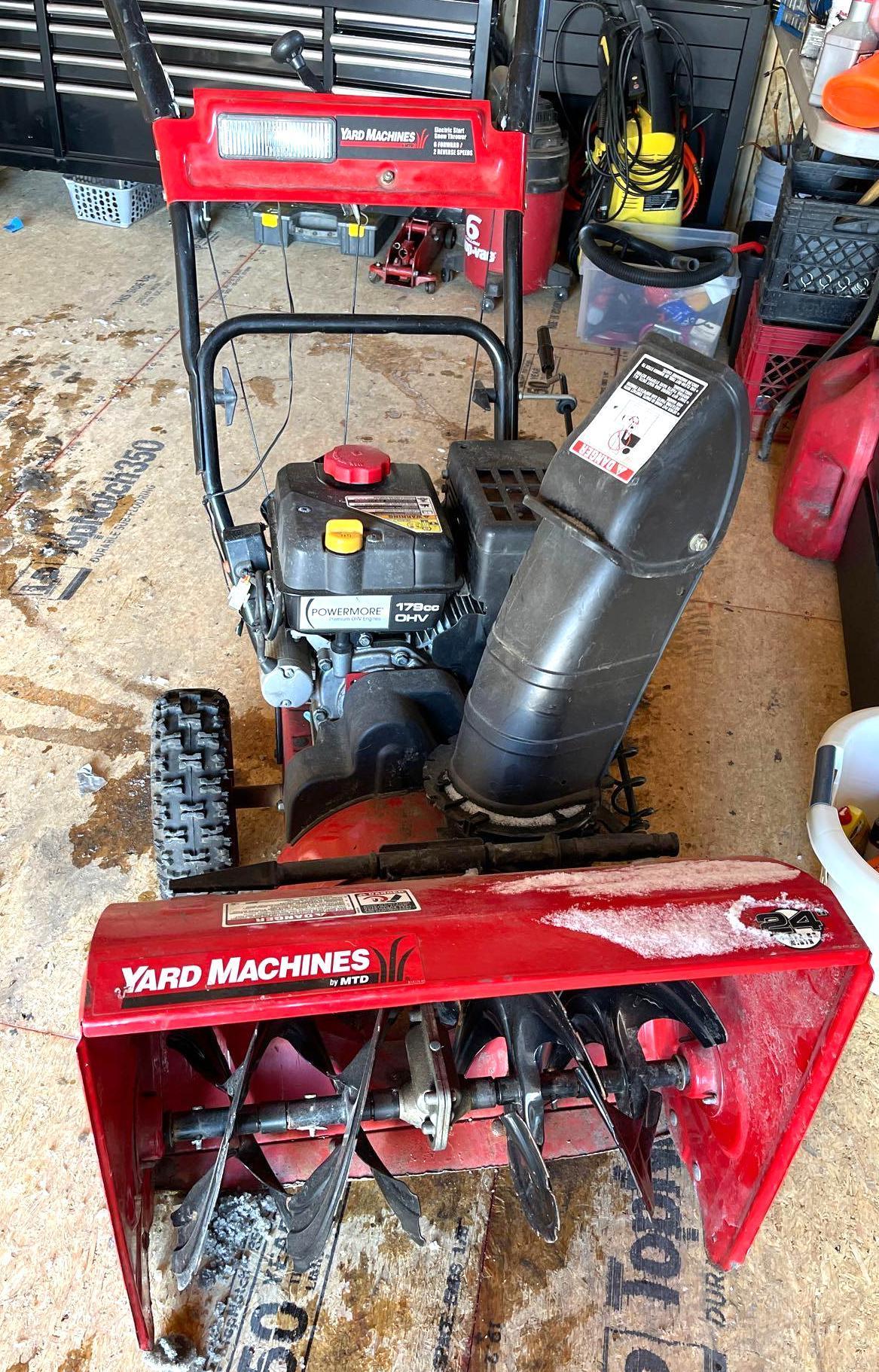 MTD 24 inch cut yard machine snowblower