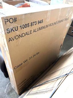 Avondale aluminum round dining table