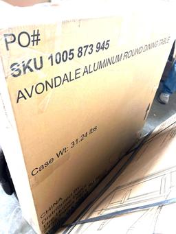 Avondale aluminum round dining table