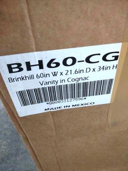 brinkhill 60x21x34 vanity in cognac