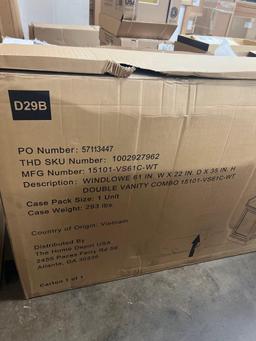 Windlowe 61 inch vanity double sink combo