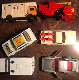 6- Vintage Matchbox Superfast no. 40 horse box 1977 -no. 80 Holden pick-up-no.51 combine
