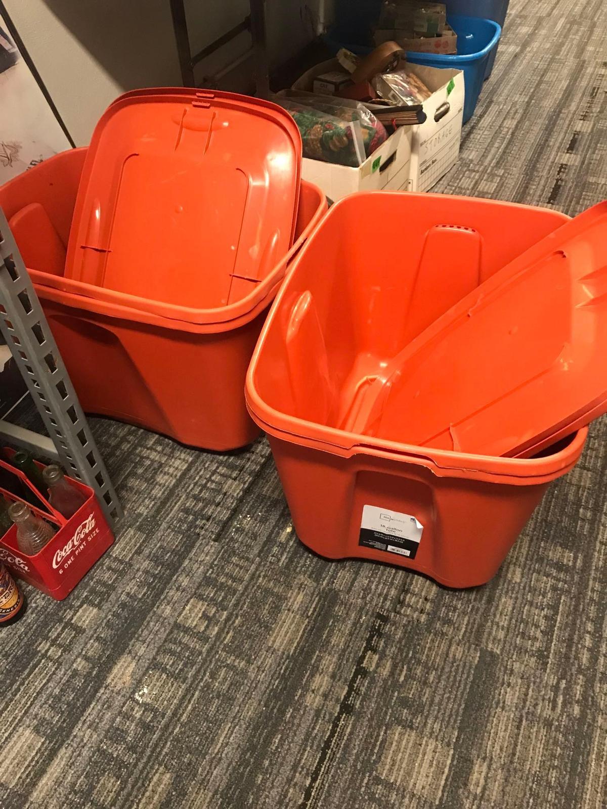 4- 18 gallon storage containers