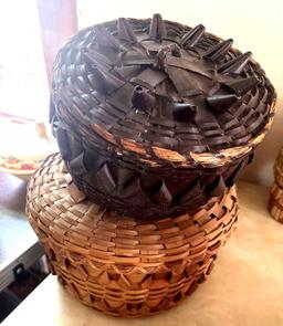 2- Indian woven baskets