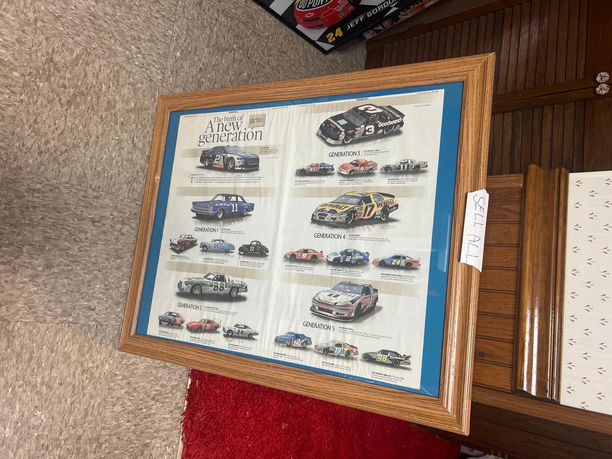 NASCAR posters Dale Earnhardt Junior, Jeff Gordon in basement