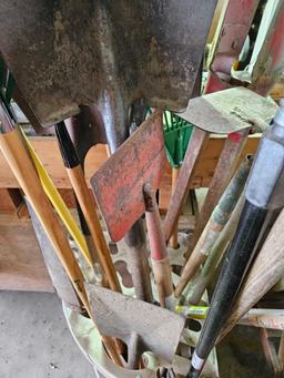 Yard tools with holder.