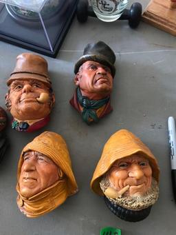 5- Bossons chalkware head figures
