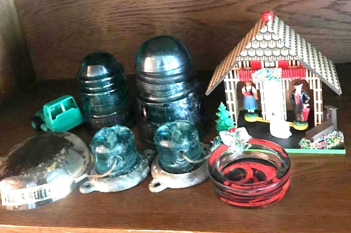 2- railroad insulators/miscellaneous items