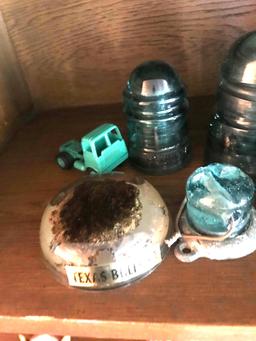 2- railroad insulators/miscellaneous items