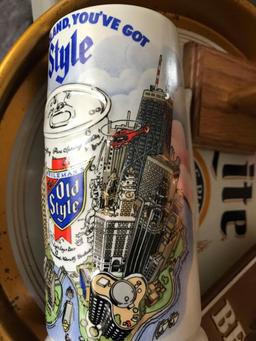 Beer memorabilia lite tray /stein